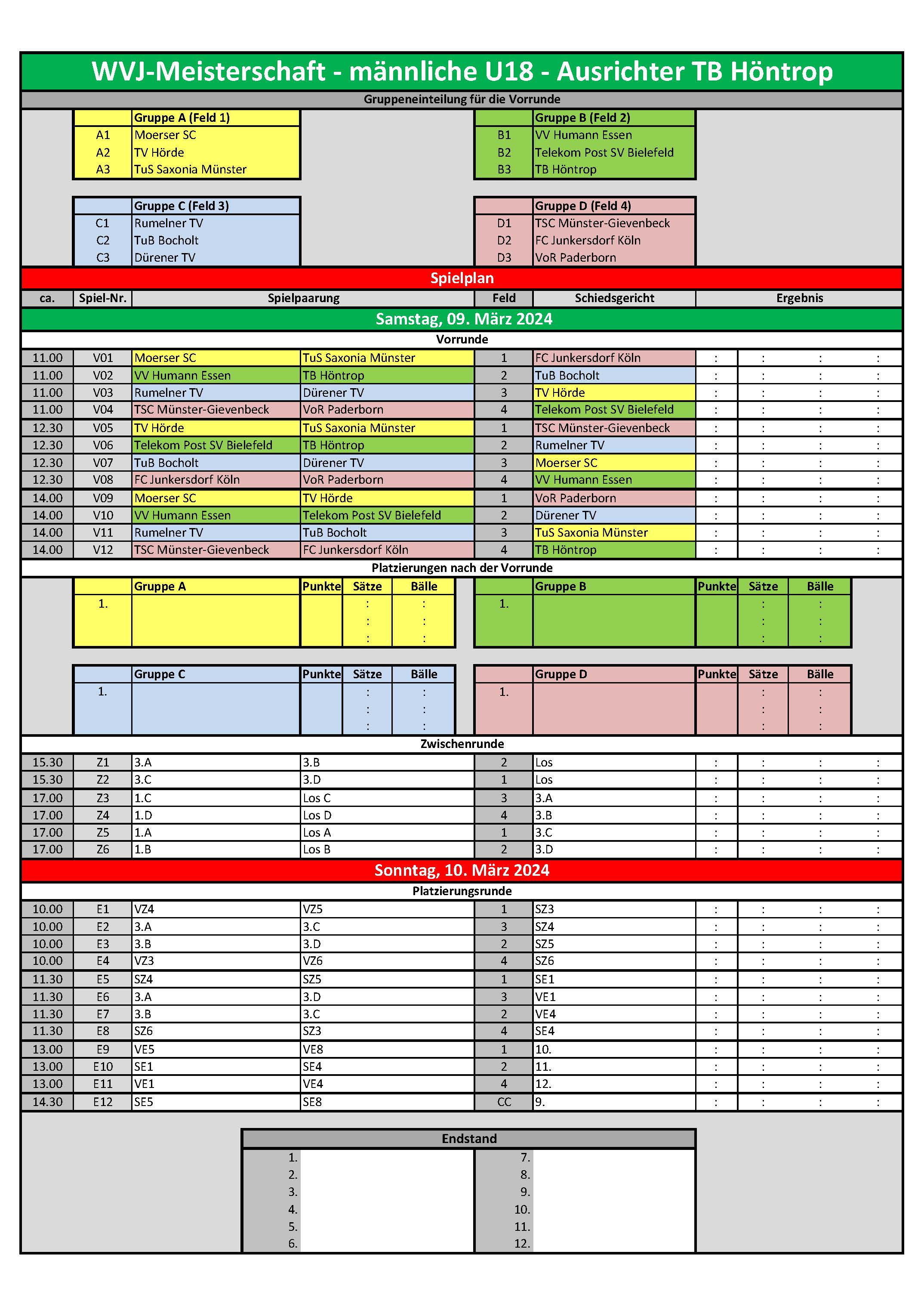 Spielplan WDM mU18